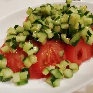 トマトサラダ☆きゅうりたっぷりドレッシング